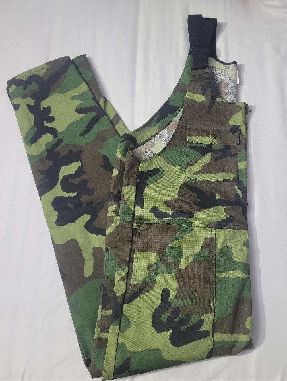 Camo Utility Overalls in Green Camo Print (New)
